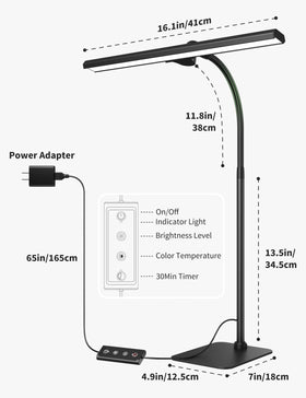 Kary desk lamp offers 5 brightness levels and timer for breaks