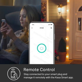 Kasa EP40M 2.4G Wi-Fi setup enables reliable remote access outdoors.