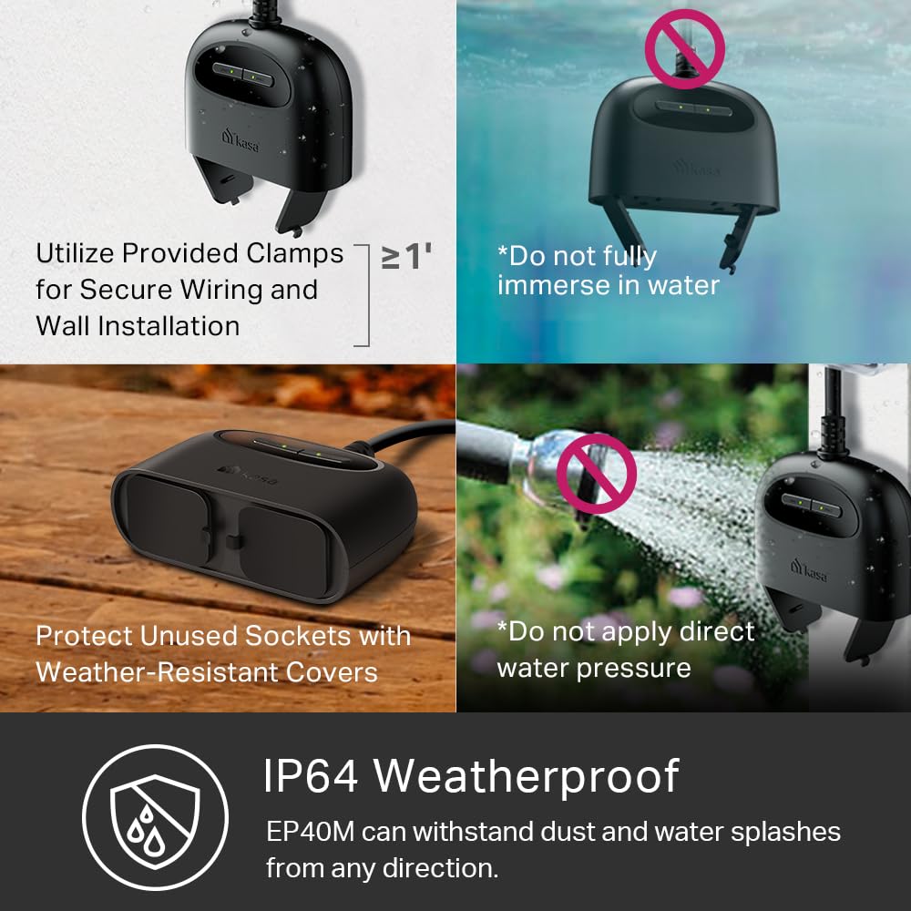 Kasa EP40M SmartThings compatibility for centralized smart home management outdoors.