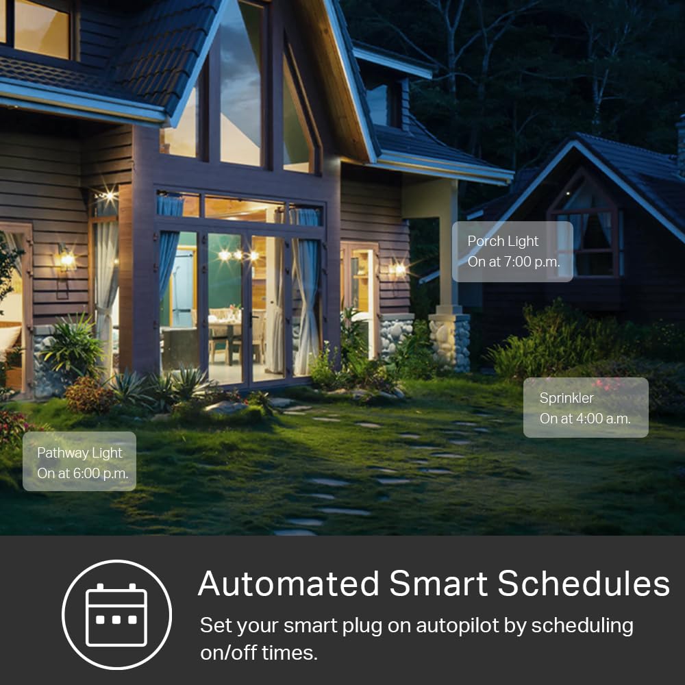 Kasa EP40M adjustable schedules for outdoor lights and devices.