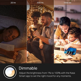 Kasa Smart Bulb shifts from warm to cool whites for all tasks and times.