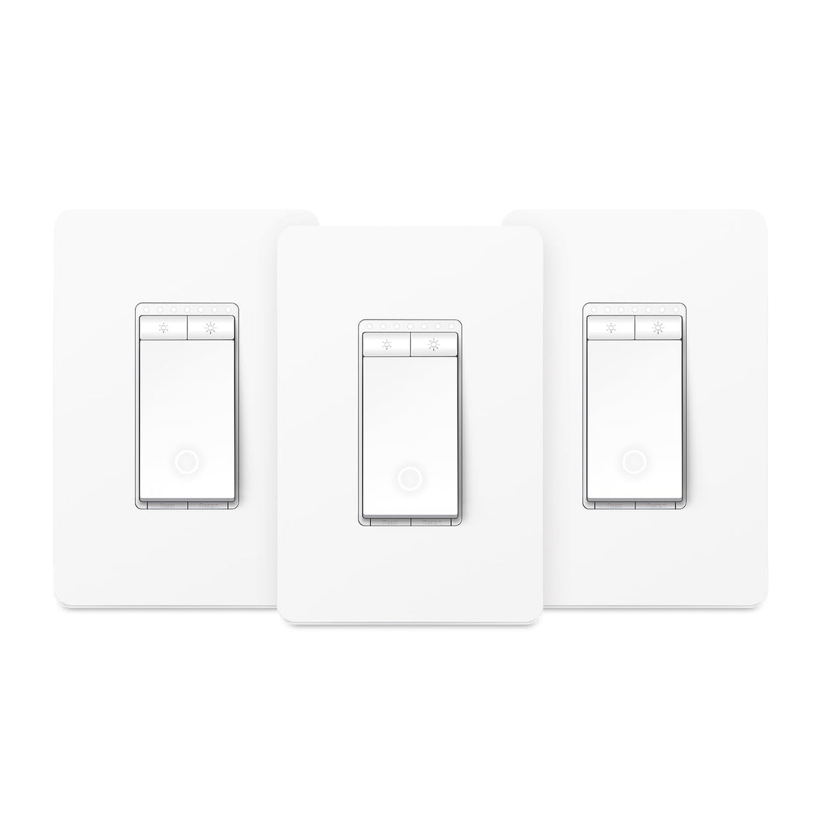 Kasa Smart HS220P3 dimmer front view for easy wall installation and lighting control.
