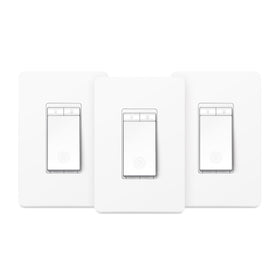Kasa Smart HS220P3 dimmer front view for easy wall installation and lighting control.