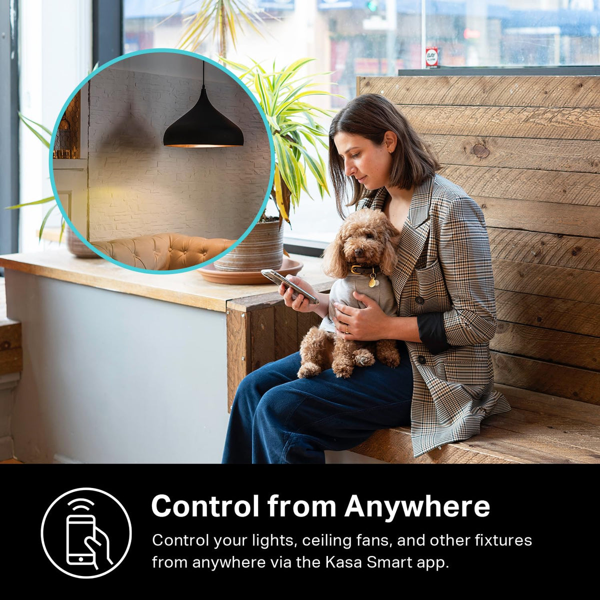 Kasa Smart HS220 brightness control from 1% to 100% for mood lighting