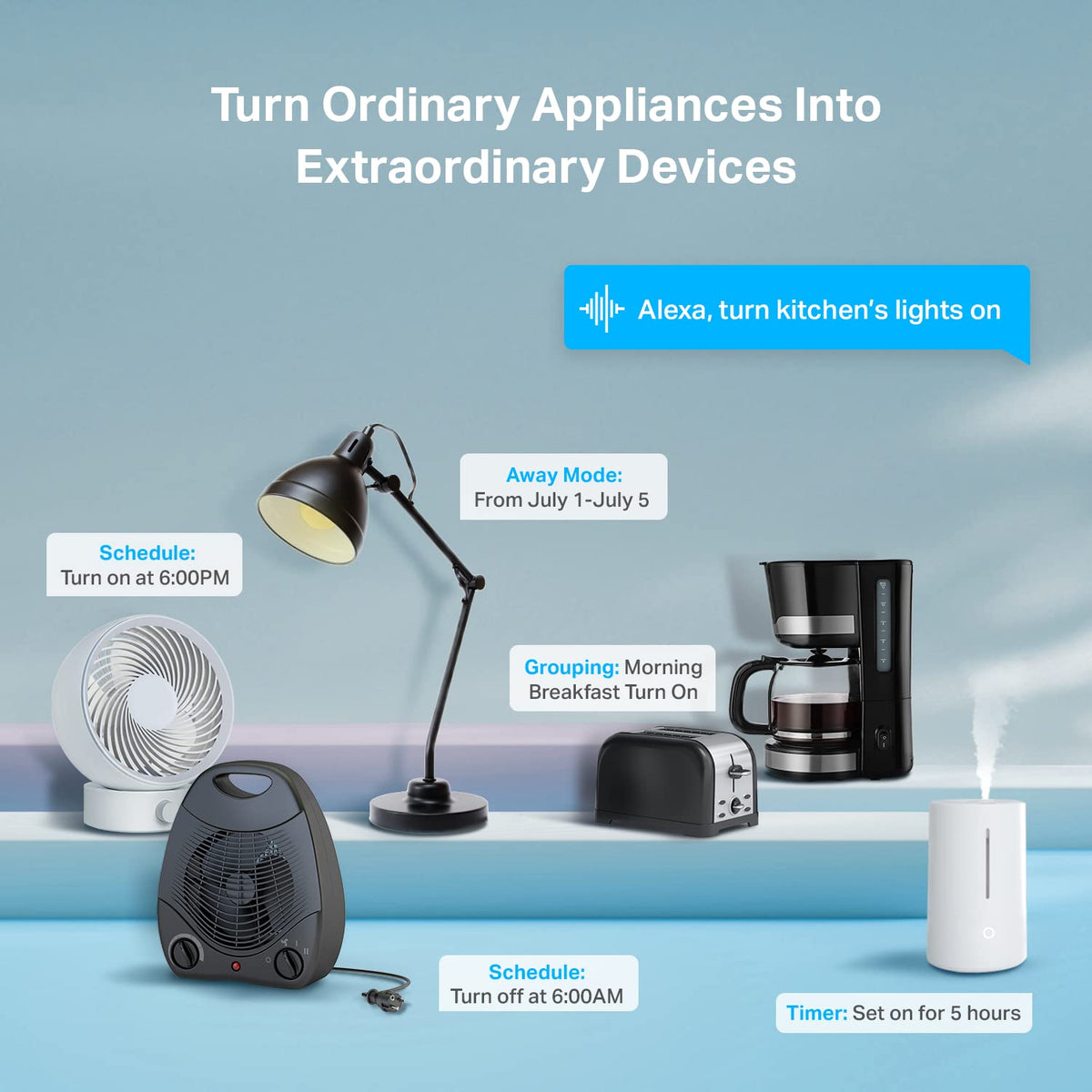 EP10P4 plugs enable voice control with Alexa and Google Assistant