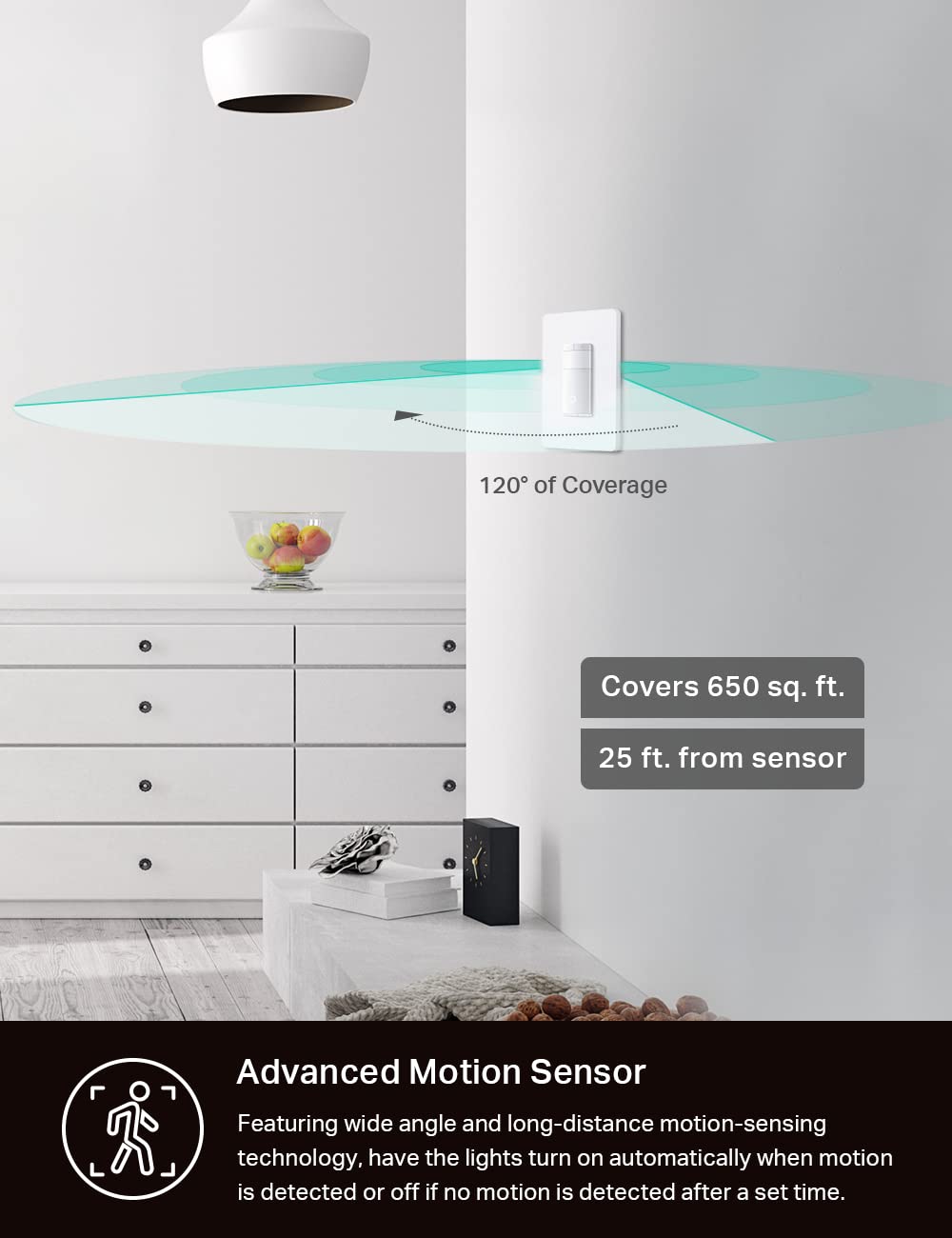 Kasa Smart ES20MP2 dimming control adjusts brightness 1 to 100 percent