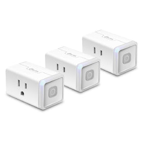 Kasa Smart HS103P3 three-pack plug outlets ready for quick setup and hands-free control.