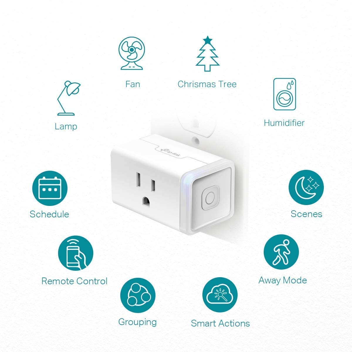 Kasa HS103P3 connected via mobile app for remote on/off from anywhere.