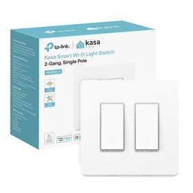 Kasa Smart HS200-2 front view showing two-gang design for dual circuit control