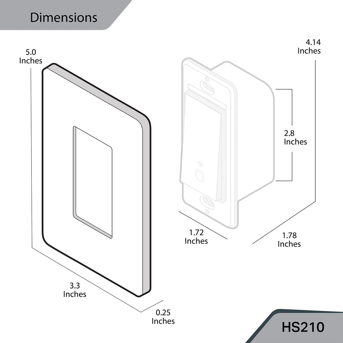 Kasa Smart HS210 white faceplate close-up highlighting clean design