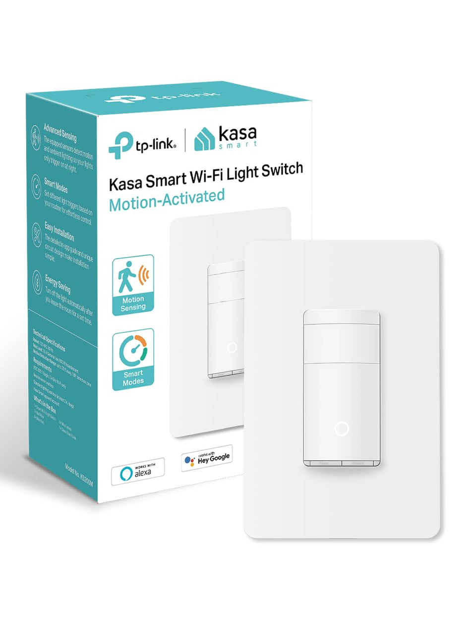 KS200M motion sensor switch activates lights on movement.