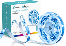 Kasa Smart LED Light Strip 16.4ft showing vibrant color range for mood lighting