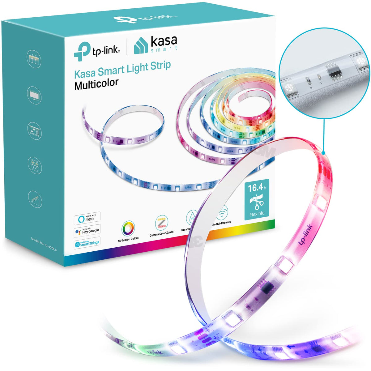 Kasa Smart LED strip with 50 color zones for customizable ambiance.