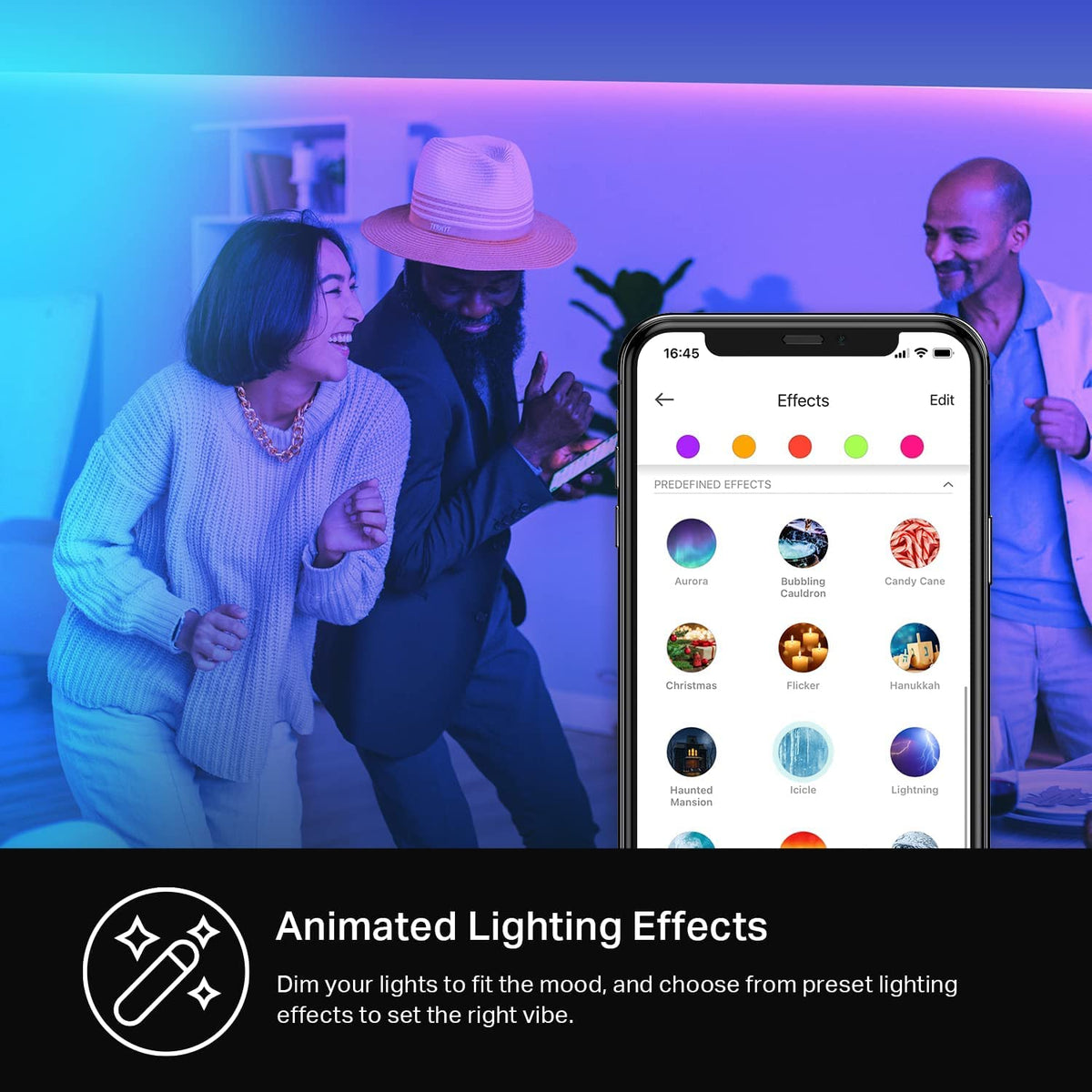 Kasa Smart LED Strip grouping and scenes sync lighting across devices.