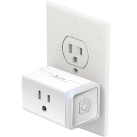 Kasa KP115 energy-monitoring plug tracking real-time usage for smarter schedules