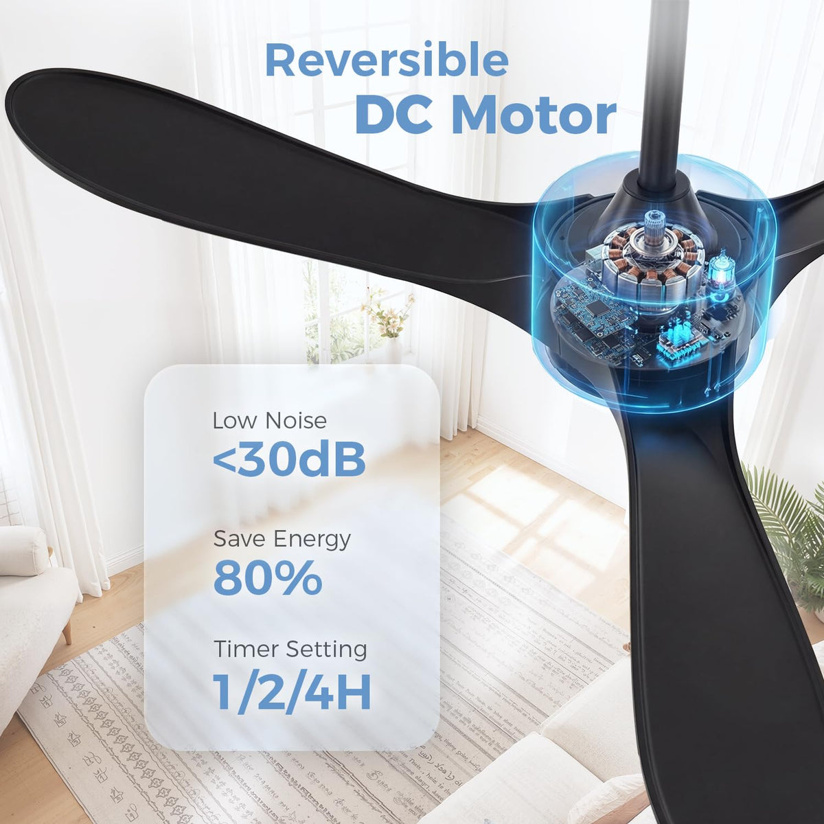 KASASS outdoor ceiling fan remote view emphasizes easy control for shaded patios and porches.