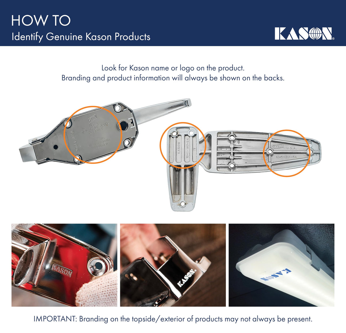 Kason walk-in door hardware complement shown with self-closing capability in high-traffic areas