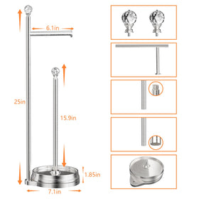 Kasunto free-standing toilet paper holder with sturdy base ensures secure placement