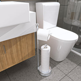 Kasunto toilet paper holder with black coating offers rust resistance and durability.