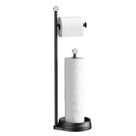 Kasunto toilet paper holder with crystal-ball base adds elegance to bathroom decor