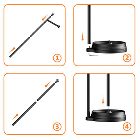 Easy, tool-free installation for Kasunto crystal-ball bathroom stand