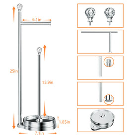 Kasunto toilet paper holder shows a sturdy base for stable placement.