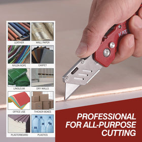 KATA knife cutting drywall, cardboard, and more with steady control.