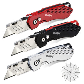 KATA 3-Pack folding box cutter closed for easy pocket storage and quick cuts.