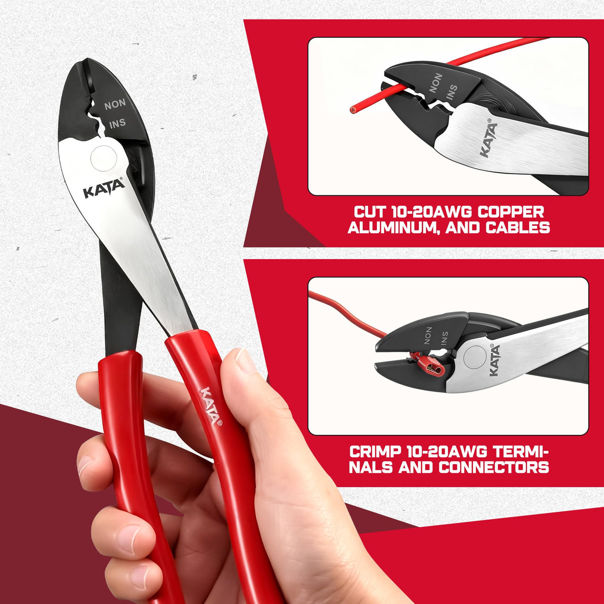 KATA grip handles show ergonomic non-slip coating for extended use