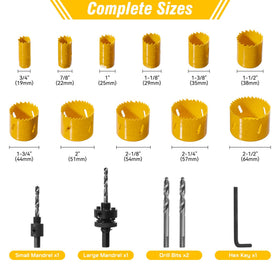 KATA hole saw blades array demonstrating variety and sharp teeth