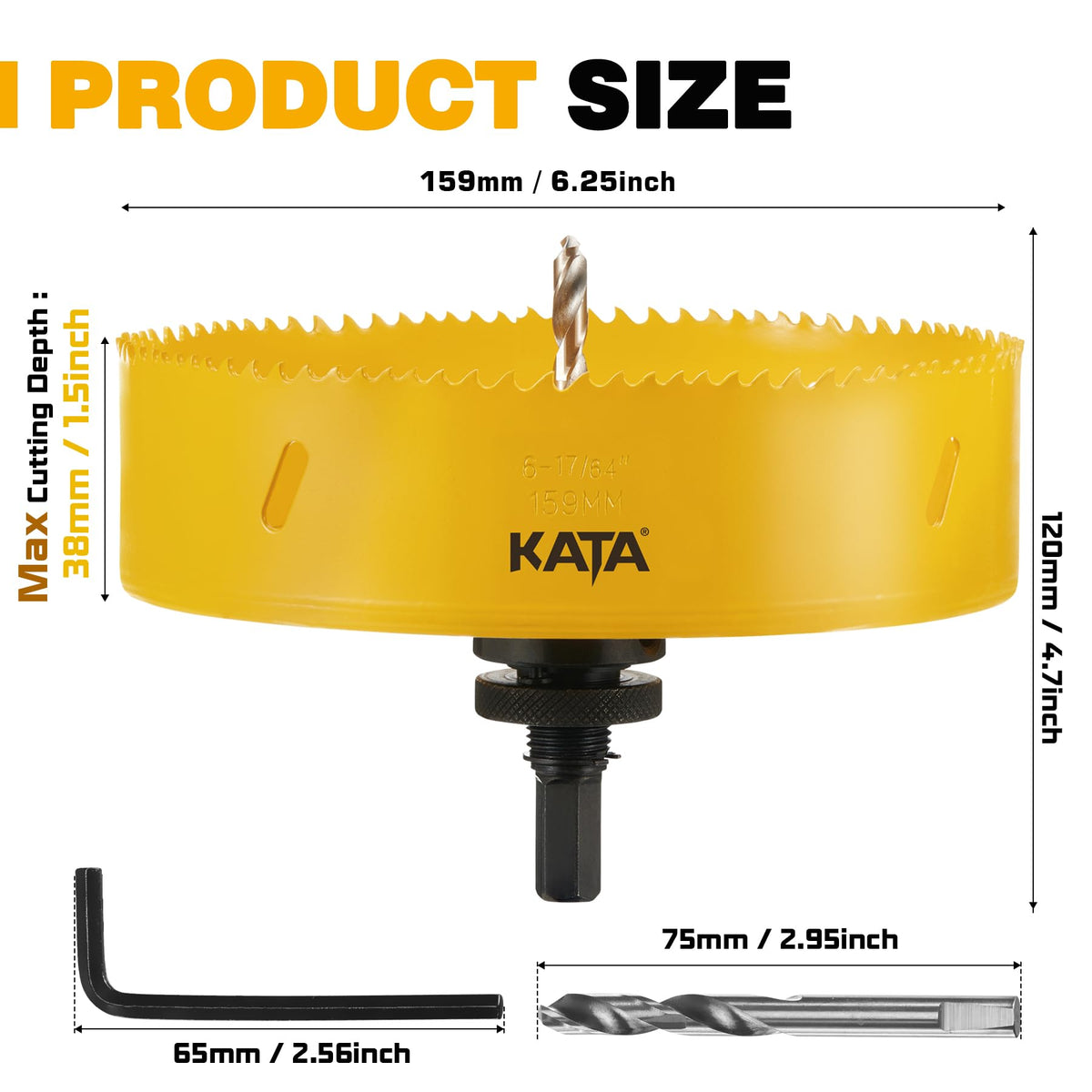 KATA dust catcher assembly helps minimize debris and cleanup.