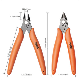 KATA micro cutters showing 10 mm jaw length for delicate trimming in electronics.