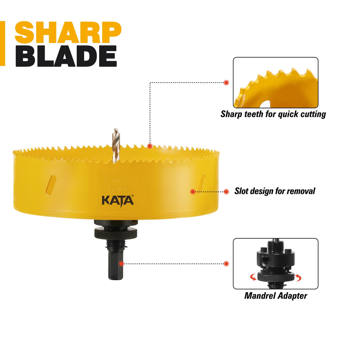 KATA transparent dust cover improves visibility while drilling.