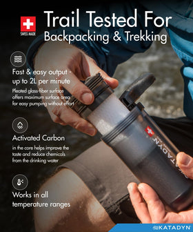 Katadyn Hiker Pro test image shows clear water after filtration.