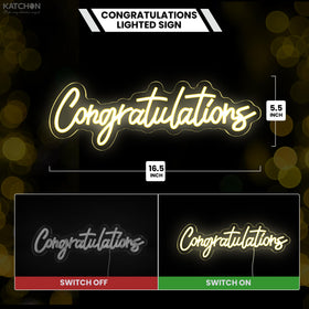 KatchOn Congratulations neon sign USB-powered for flexible placement.
