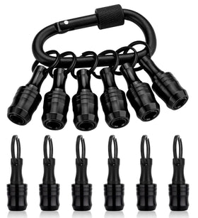 Katerk 6pcs bit holder with carabiner socket enables quick, on the go bit changes.