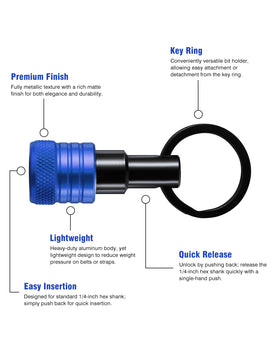 Katerk bit holder with ball-detent lock keeps bits secure during work