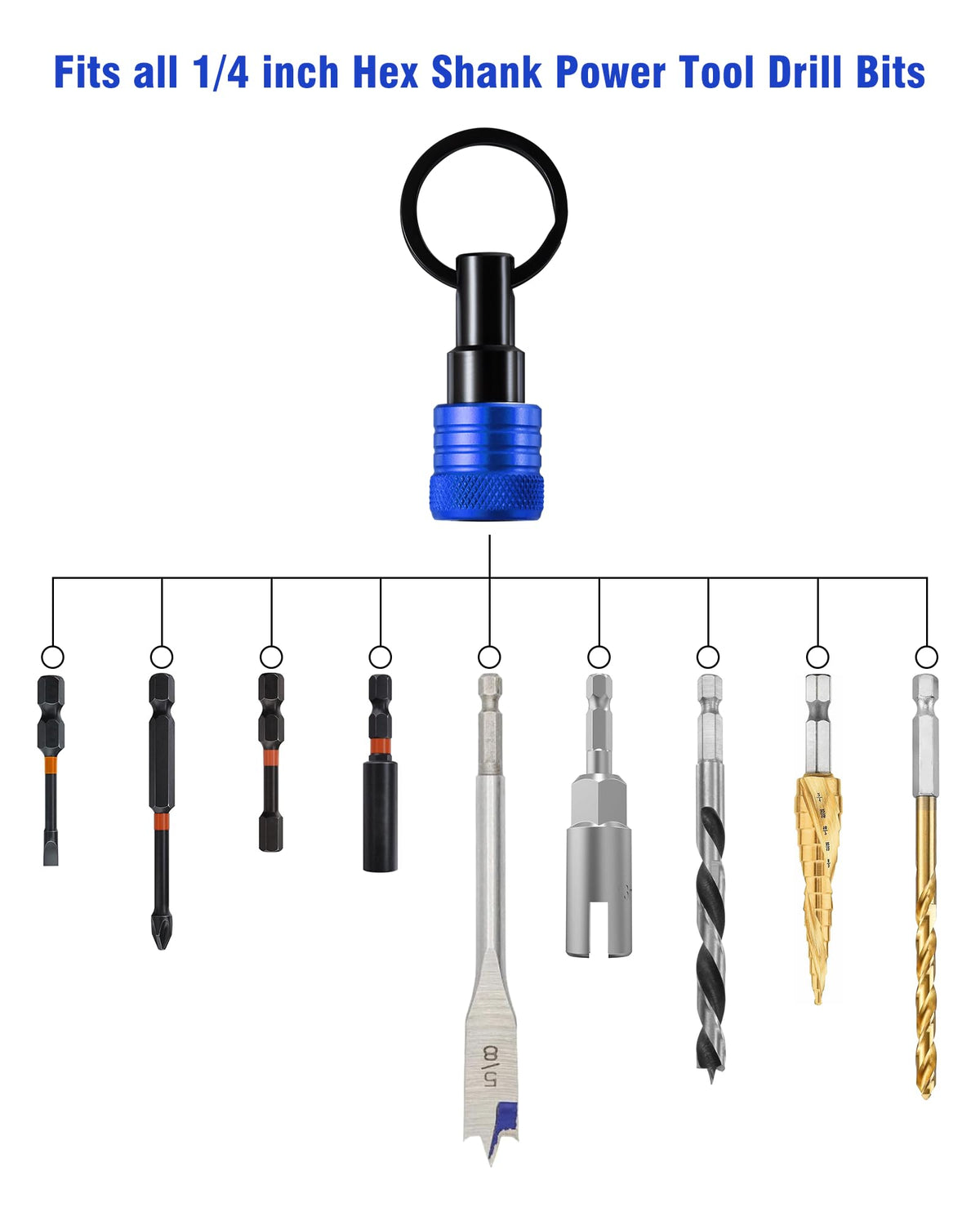 Katerk bit holder attached with twist-lock carabiner for belt or bag