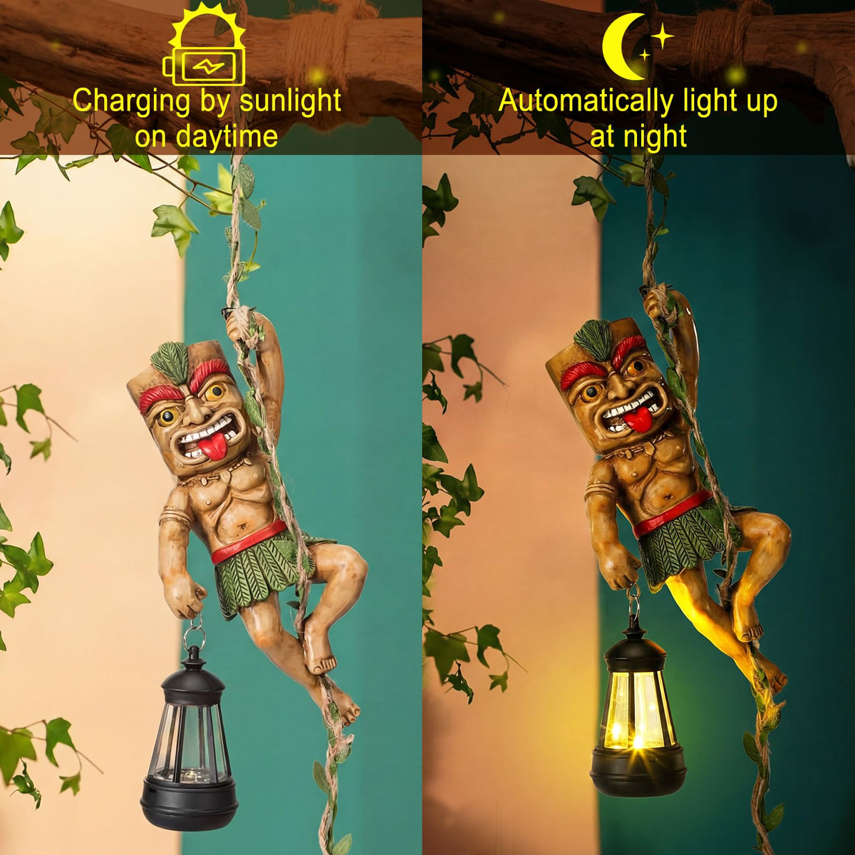 Kathfly easy-install tiki decor with metal hook for quick hanging
