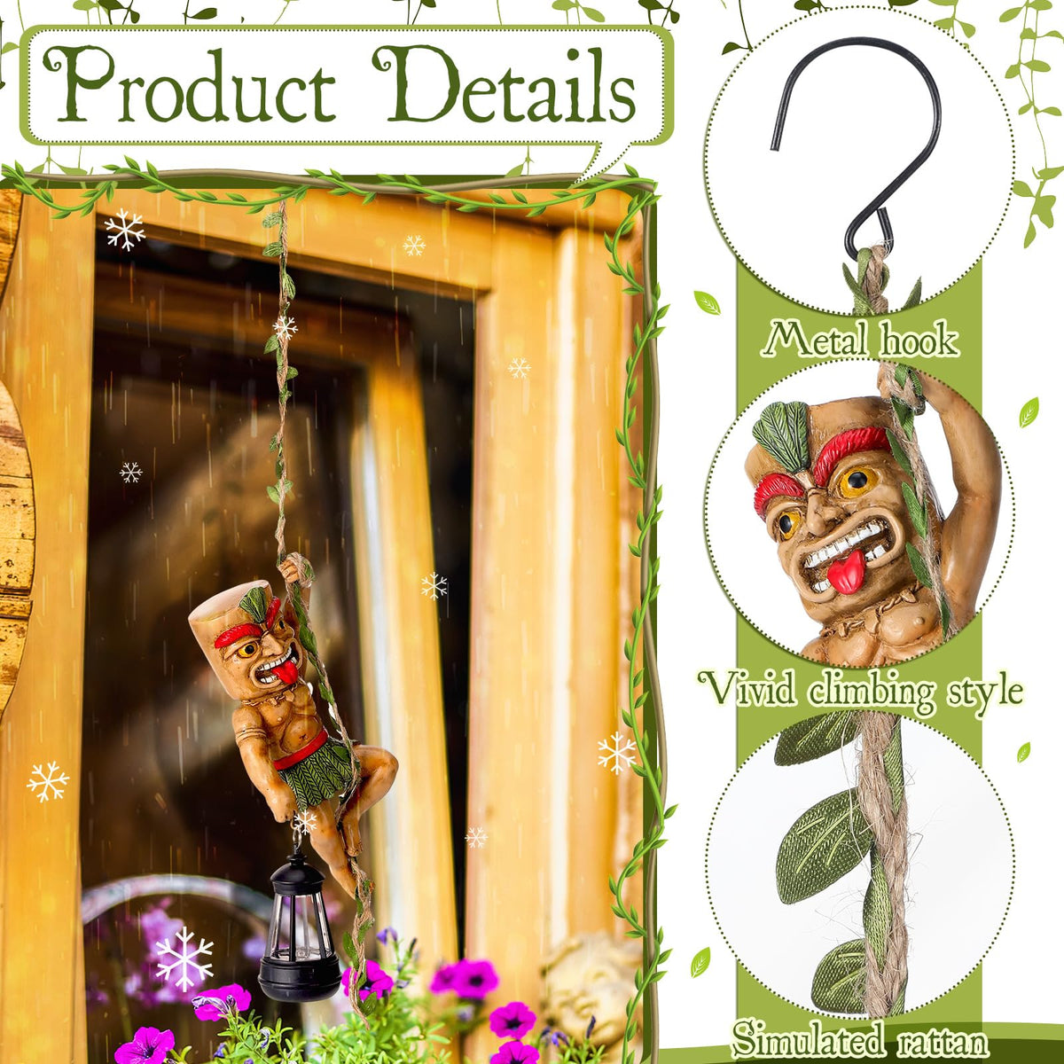 Kathfly waterproof resin tiki garden statue withstands weather