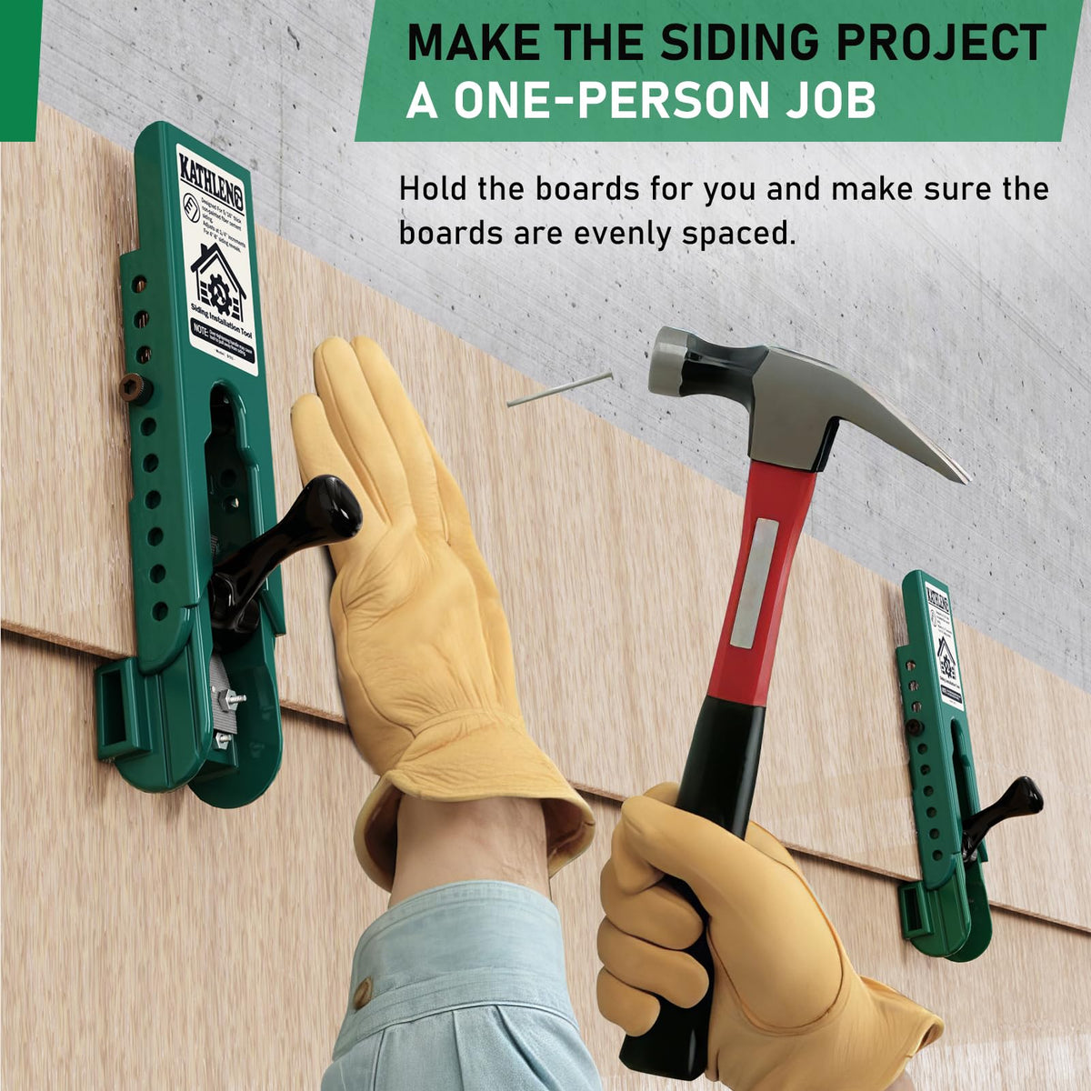 Kathleno polycarbonate body tool ensures durable, scratch-free siding work.