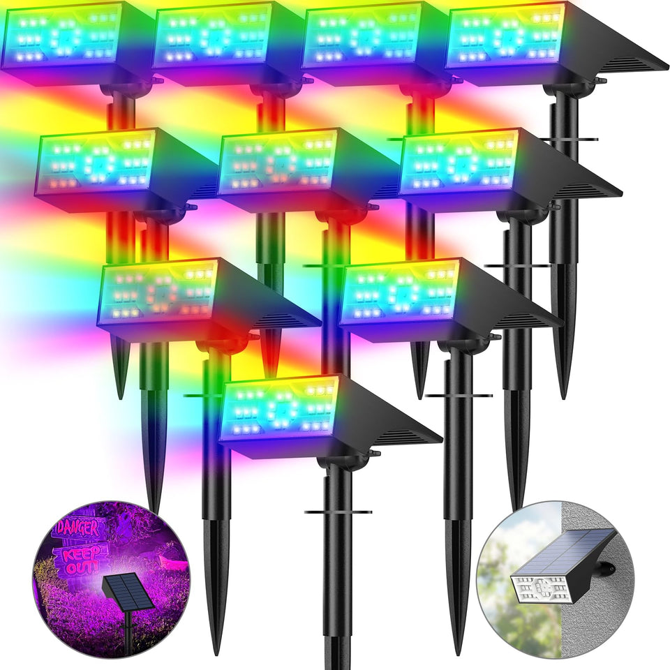 Katipeal solar color-changing outdoor spotlight brightening garden pathways.