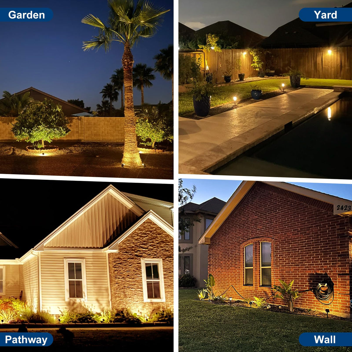 Katipeal weatherproof outdoor lights withstand rain, snow, and sun.