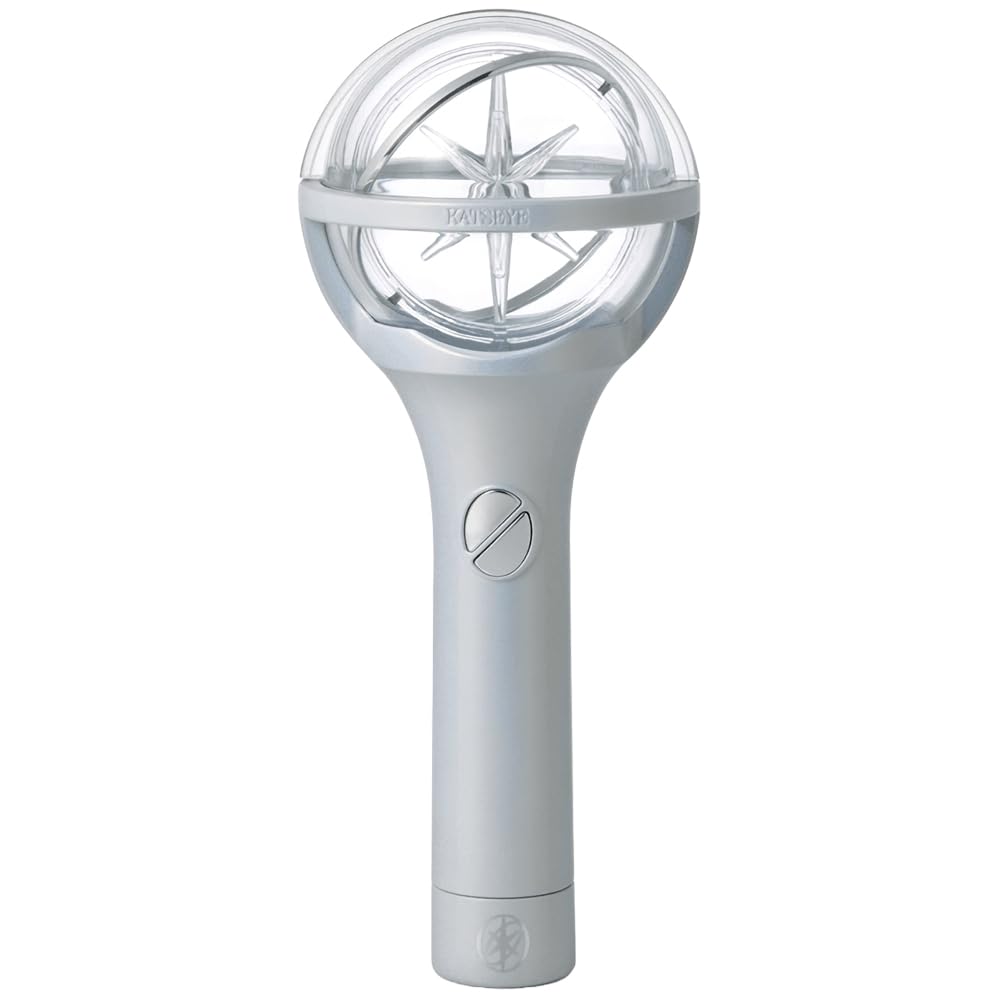 KATSEYE Official Lightstick with six photocards ready for display.