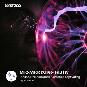 Katzco plasma ball party-setup adds mesmerizing lighting.
