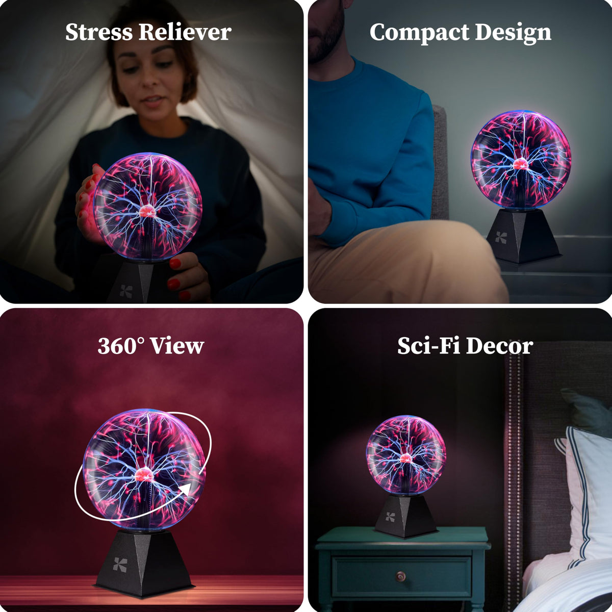 Katzco plasma ball static-sphere prop sparks curiosity in projects.