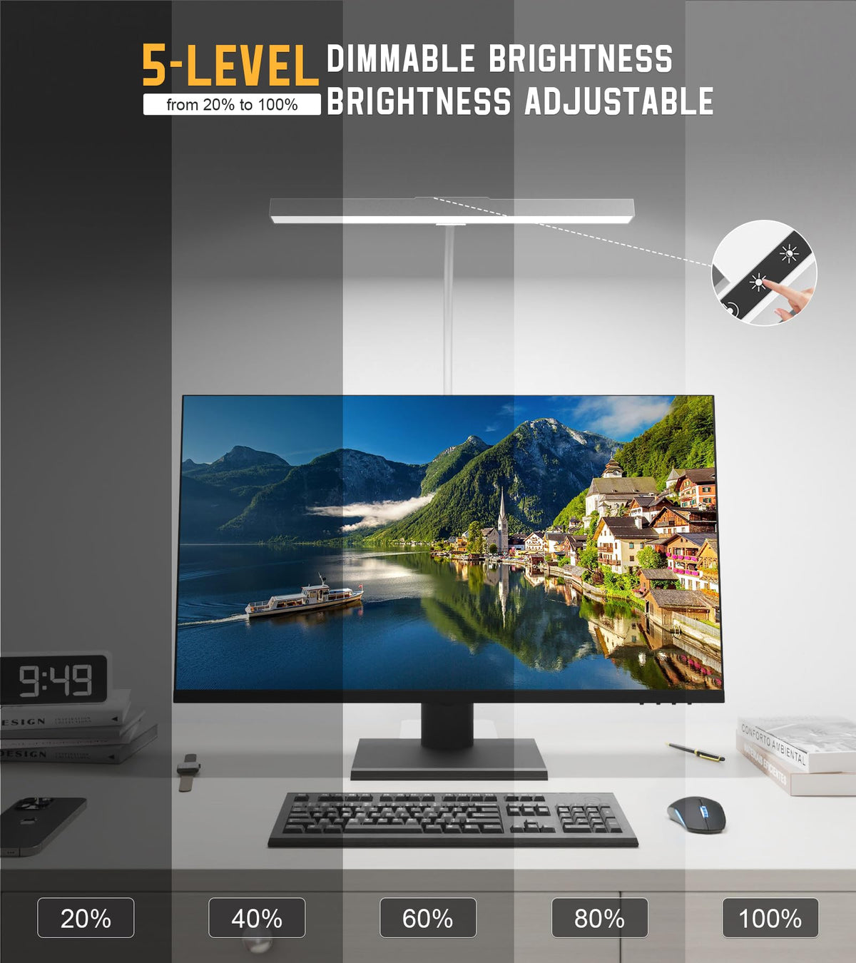Kaulsoue Desk Lamp base provides sturdy desk support.