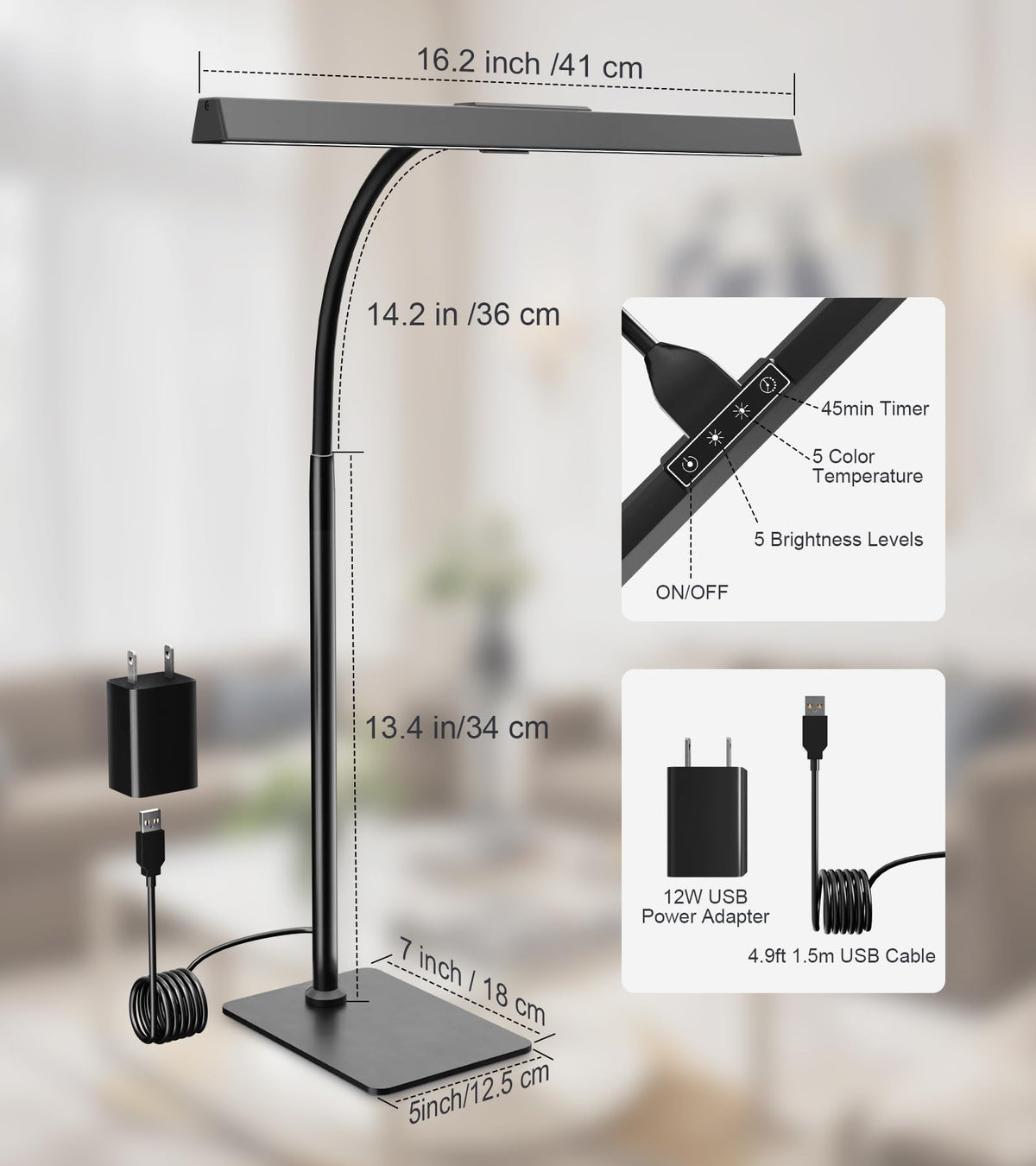 Kaulsoue desk lamp energy-efficient LED stays cool and saves energy.