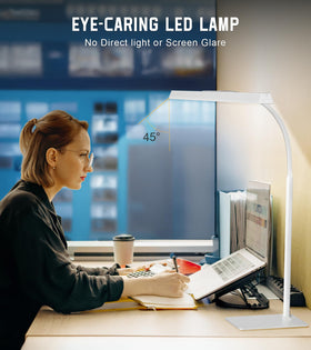 Kaulsoue Desk Lamp gooseneck allows precise angle without glare.