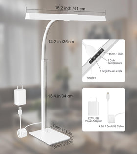 Kaulsoue Desk Lamp includes 5V/2.4A power adapter for quick setup.